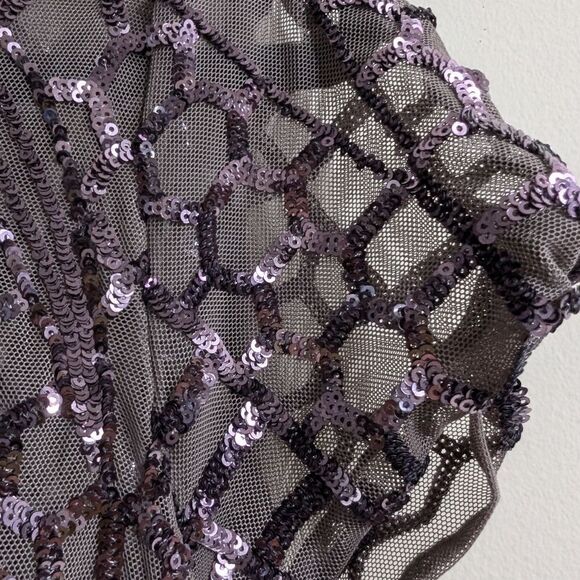 R&M Richards gorgeous plum color sequin dress size 10 - Picture 11 of 14